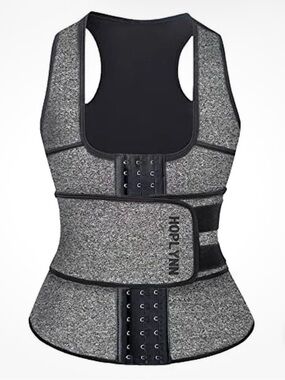 Women’s Gray Waist Trainer Vest with Adjustable Belt